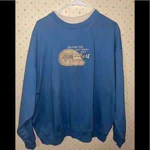 Vintage cat crew neck sz. Xxl